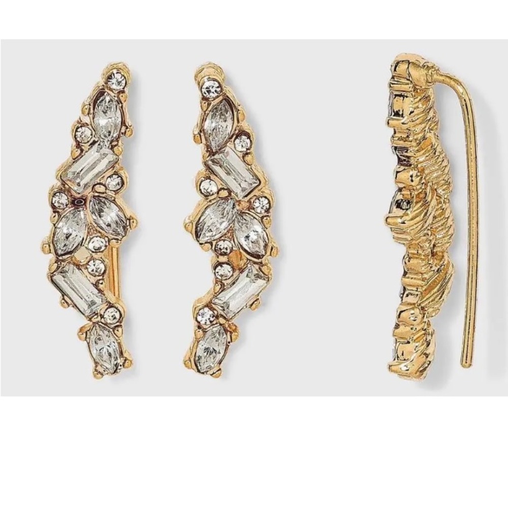 Goldtone pieced earrings by Baublebar.